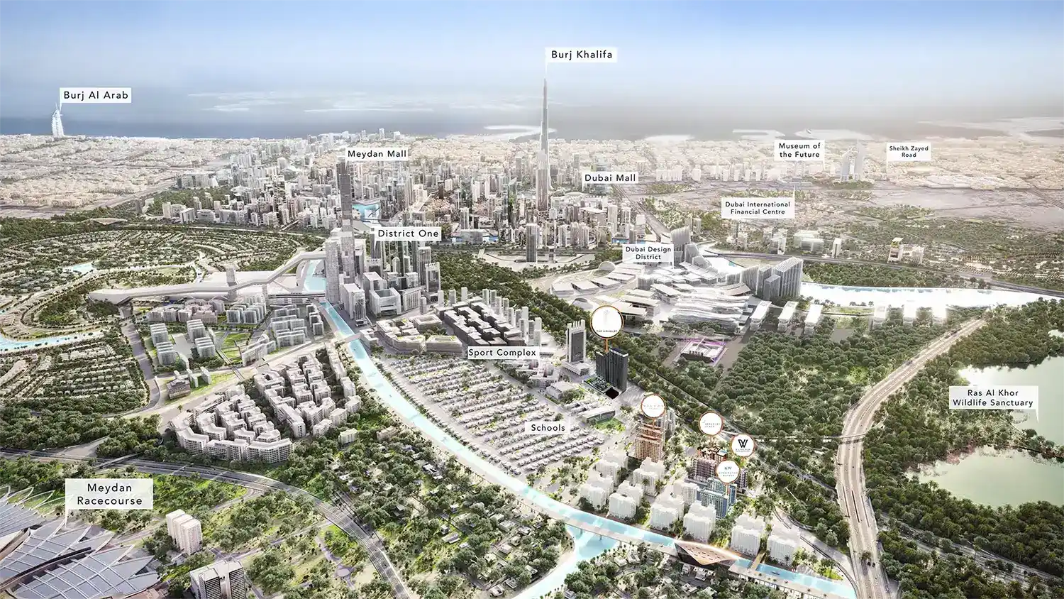 Mohammed Bin Rashid City Location Map