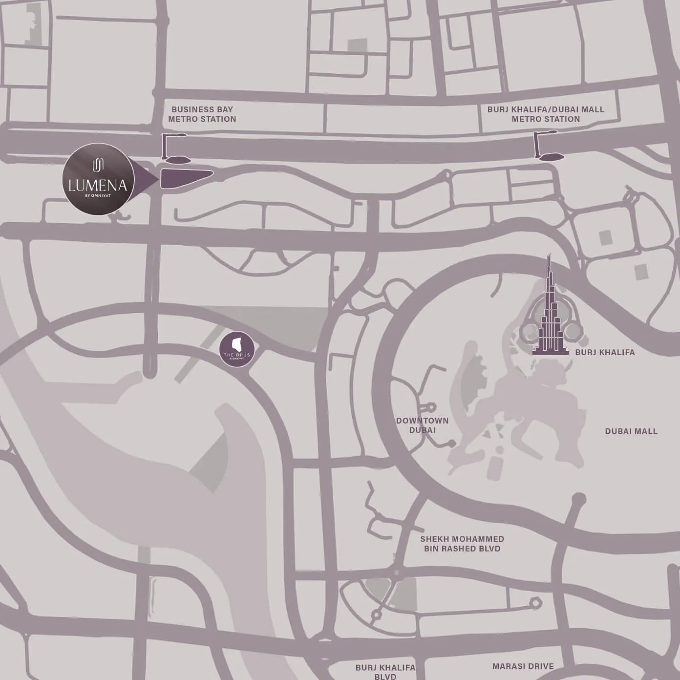 Business Bay Location Map